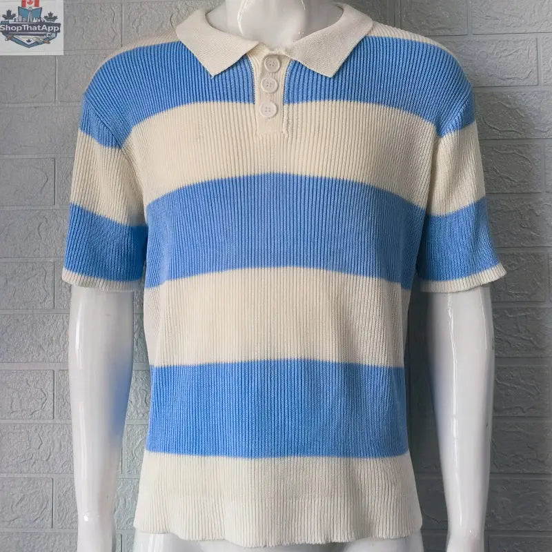 Mens Clothing Summer Fashion Lapel Sweater Short Sleeve Men Clothing Men Wears - Shopthatapp.ca