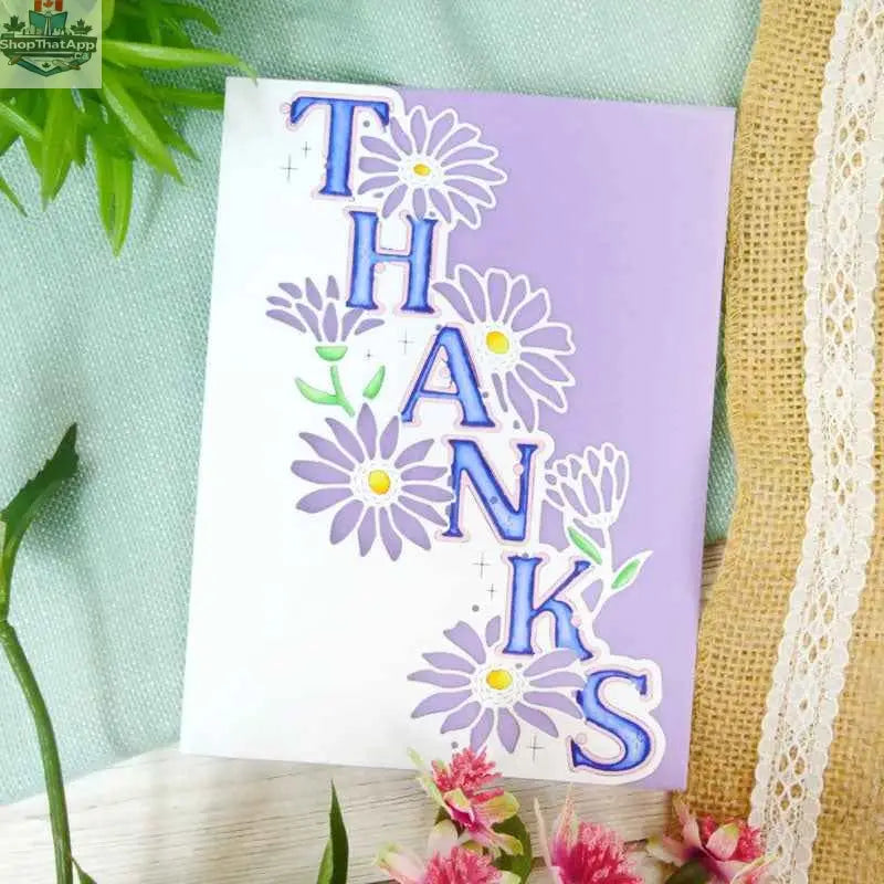 Ecstasy Crafts Moonstone Dies for Crafting - Edge It Thanks design, metal die for card making and paper crafting projects.