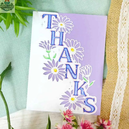 Ecstasy Crafts Moonstone Dies for Crafting - Edge It Thanks design, metal die for card making and paper crafting projects.