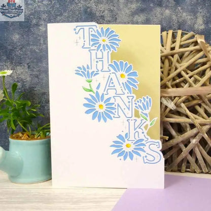 Moonstone Dies for Crafting by Ecstasy Crafts, edge it Thanks design for die cutting and card making projects.