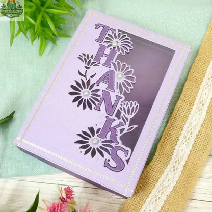 Ecstasy Crafts Moonstone Dies for crafting, edge it Thanks design, die cutting tool for card making and paper crafts.