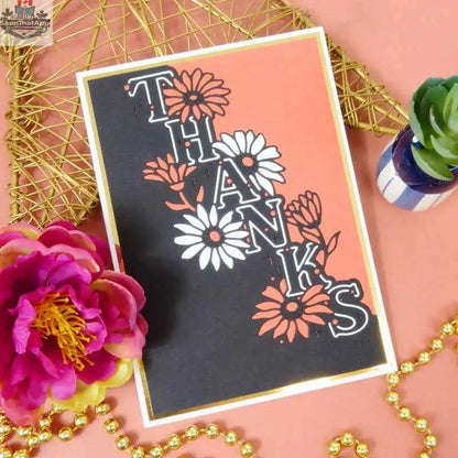 Moonstone Dies for Crafting Edge It Thanks Design by Ecstasy Crafts, showcasing detailed die cuts for paper crafting projects.