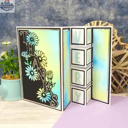 Ecstasy Crafts Moonstone Die for Crafting featuring "Thanks" edge design, ideal for die cutting and card making projects.