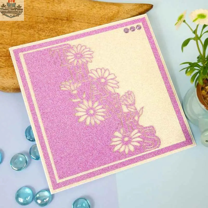 Moonstone Edge It Thanks die for crafting by Ecstasy Crafts, designed for die cutting and creating decorative thank you greeting card accents.