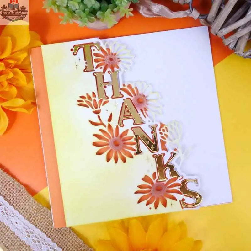 Moonstone Dies for Crafting by Ecstasy Crafts, Edge It Thanks Design, metal die for creating decorative thank you card accents.