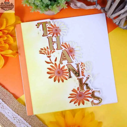 Moonstone Dies for Crafting by Ecstasy Crafts, Edge It Thanks Design, metal die for creating decorative thank you card accents.