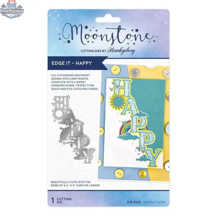 Ecstasy Crafts Moonstone Dies Happy Edge It design for creative die-cutting projects, featuring intricate moonstone-inspired patterns.