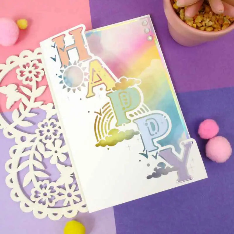 Moonstone Dies Happy Edge It Design for Creative Projects by Ecstasy Crafts, featuring intricate die-cutting patterns on a craft sheet.