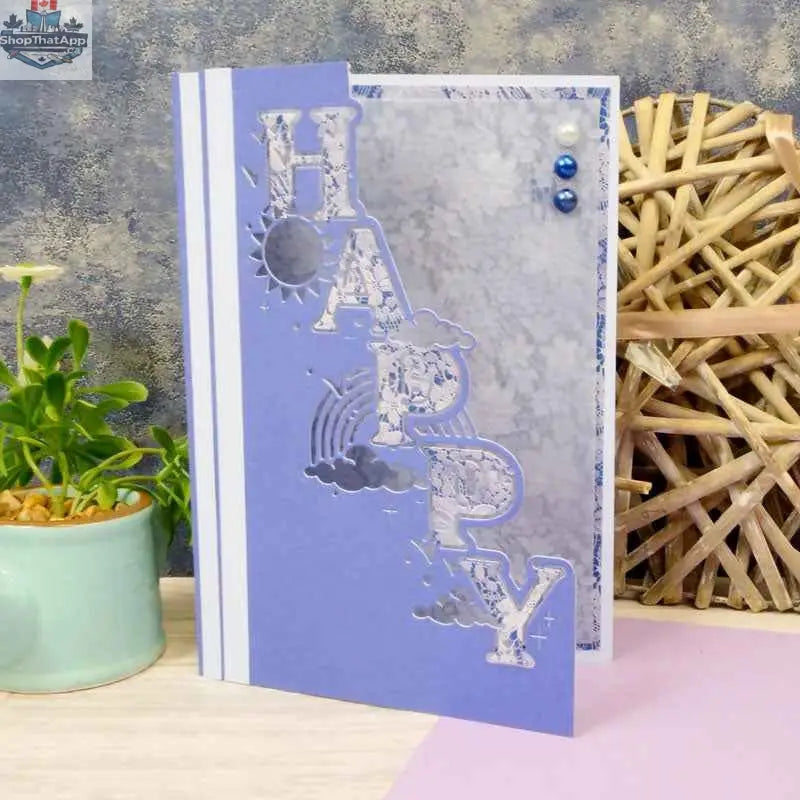 Moonstone die cutting die by Ecstasy Crafts featuring a happy edge design for creative paper crafting projects.
