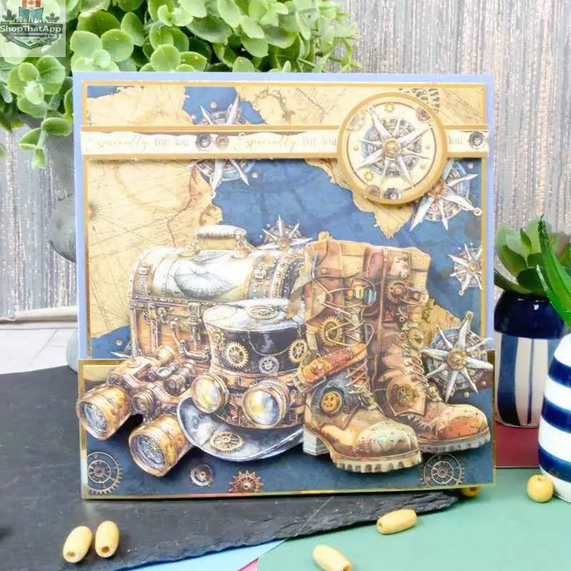 Ecstasy Crafts Clockwork Curiosities paper pad, 8x8 inches, featuring creative craft designs on cardstock for artistic projects.