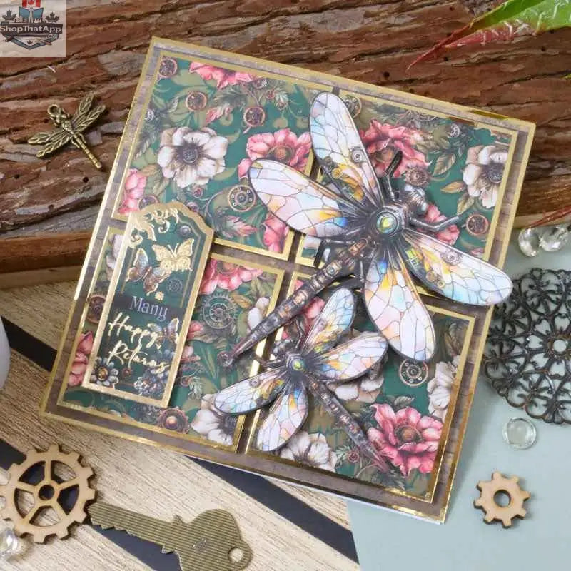 Ecstasy Crafts Clockwork Curiosities paper pad, 8x8 inches, featuring intricate vintage-inspired designs for creative crafts and scrapbooking.