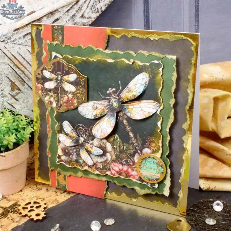 Ecstasy Crafts Clockwork Curiosities paper pad with steampunk-inspired designs, 8x8 inches, ideal for creative crafts and scrapbooking.