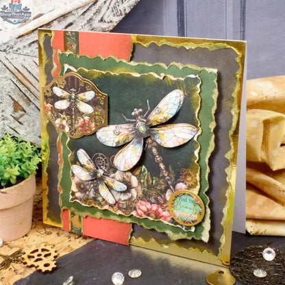 Ecstasy Crafts Clockwork Curiosities paper pad with steampunk-inspired designs, 8x8 inches, ideal for creative crafts and scrapbooking.