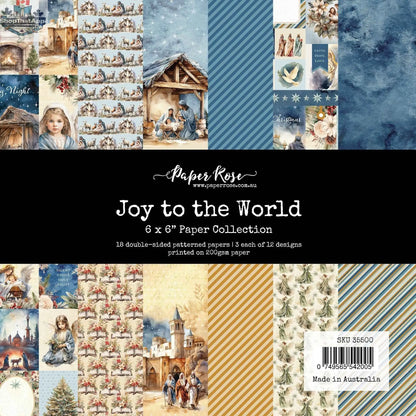 Ecstasy Crafts Joy to the World 6x6 paper collection featuring festive holiday and Christmas-themed designs on cardstock.