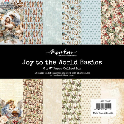 Ecstasy Crafts Joy to the World Paper Collection basics 6x6 paper pack featuring festive holiday designs and patterns.