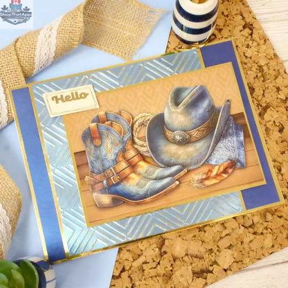Close-up of The Little Book of Denim paper by Ecstasy Crafts, featuring textured denim-inspired cardstock pages.