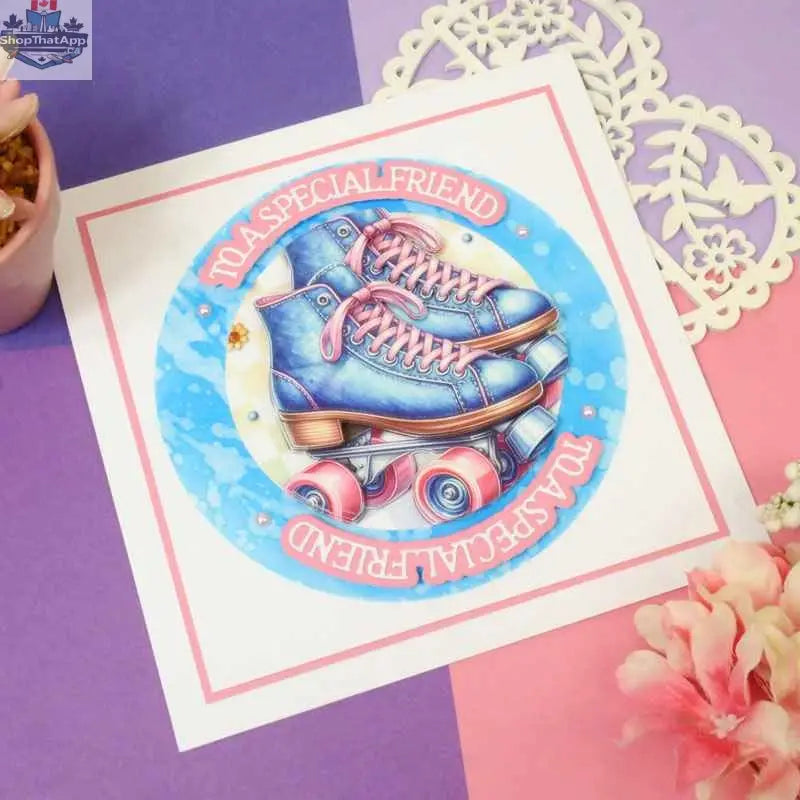 Decorative paper from The Little Book of Denim collection by Ecstasy Crafts, featuring denim-inspired cardstock designs.