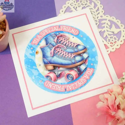 Decorative paper from The Little Book of Denim collection by Ecstasy Crafts, featuring denim-inspired cardstock designs.