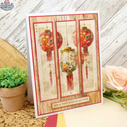 Close-up of The Little Book of Eastern Treasures by Ecstasy Crafts featuring intricate paper and cardstock designs on the cover.