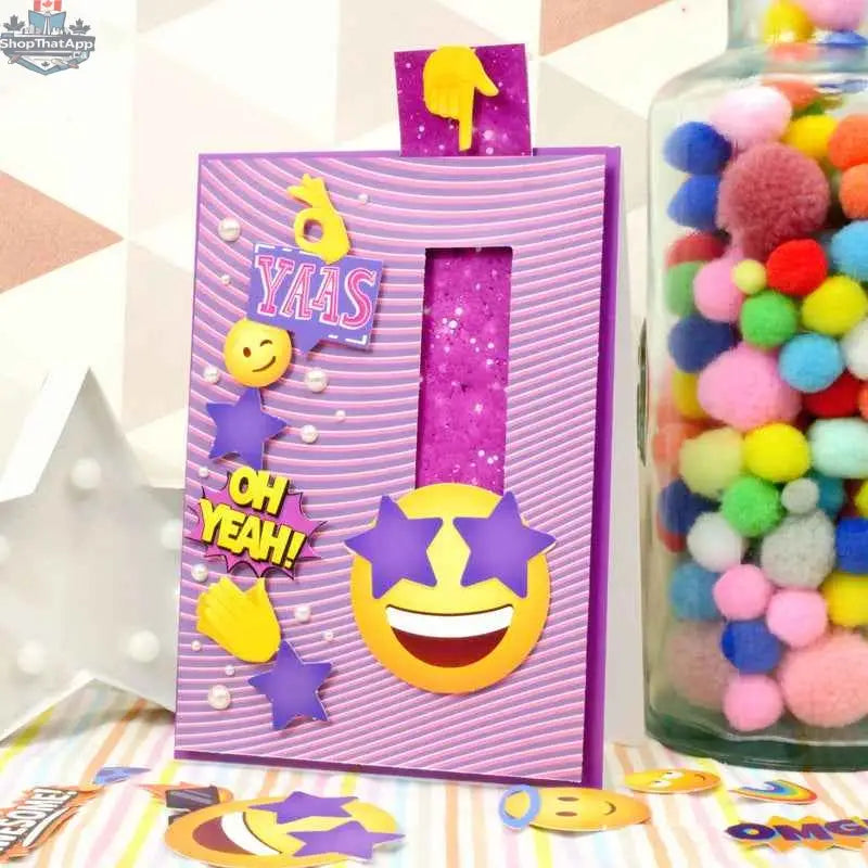 Precut 3D card toppers with colorful die-cut icons for creative projects by Ecstasy Crafts, shown on DDCUT124-4.jpg