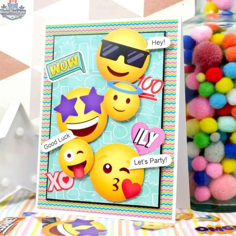 Precut 3D card toppers featuring cheerful smile designs from Ecstasy Crafts' Delightful Die-Cuts - Super Smiles collection.
