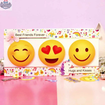 Precut 3D card toppers featuring colorful smiley face die-cuts from Ecstasy Crafts' Delightful Die-Cuts - Super Smiles collection.