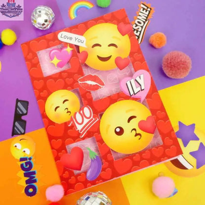 Precut 3D card toppers featuring smiling die-cut shapes from Ecstasy Crafts' Delightful Die-Cuts Super Smiles collection.