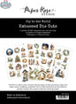 Precut Joy to the World embossed 3D die cuts by Ecstasy Crafts for crafting and card making projects.