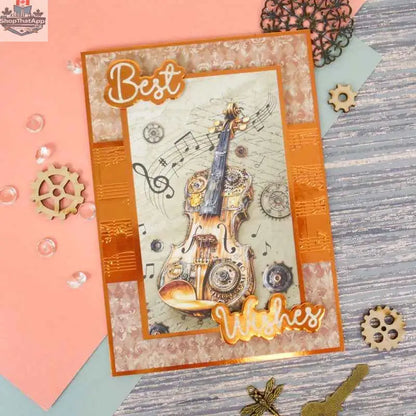Ecstasy Crafts Clockwork Curiosities Mirri Selection specialty paper with intricate metallic and reflective designs for crafting projects.