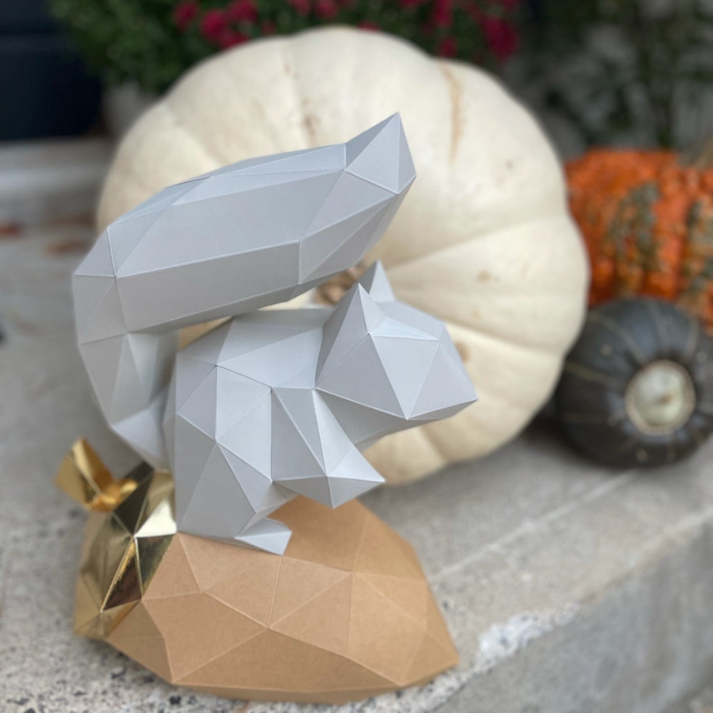 DIY Squirrel 3D LUX Paper model Origami Kit, 3D Papercraft activity - Www.Shopthatapp.ca