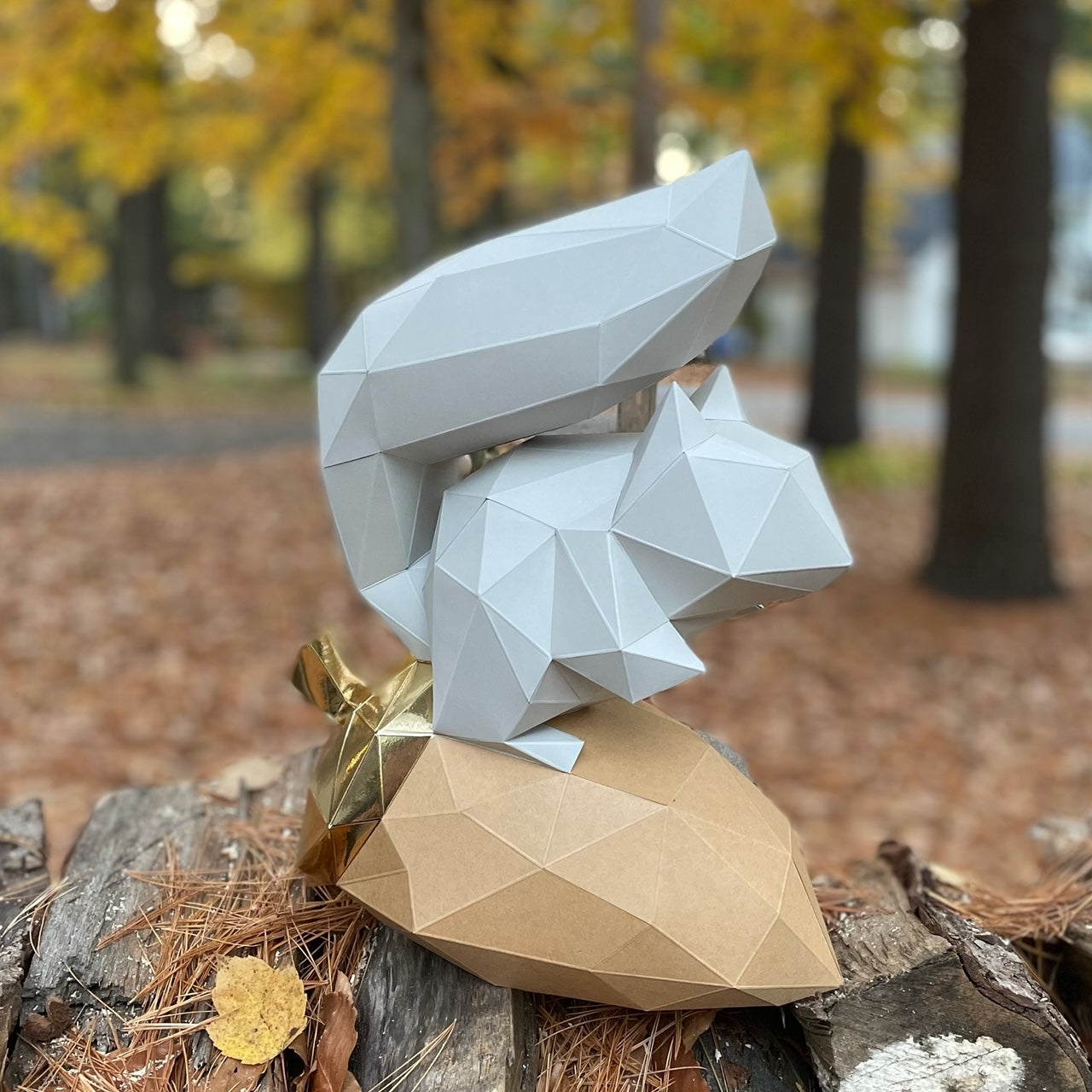 DIY Squirrel 3D LUX Paper model Origami Kit, 3D Papercraft activity - Www.Shopthatapp.ca