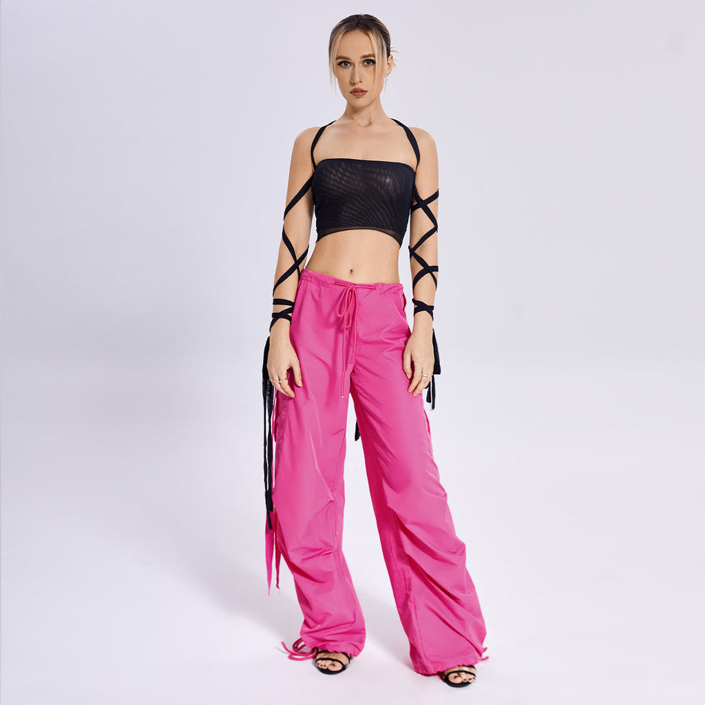 2023 New Style Womens Elastic Cross Arm Tank Top with Solid Color Straps - Shopthatapp.ca