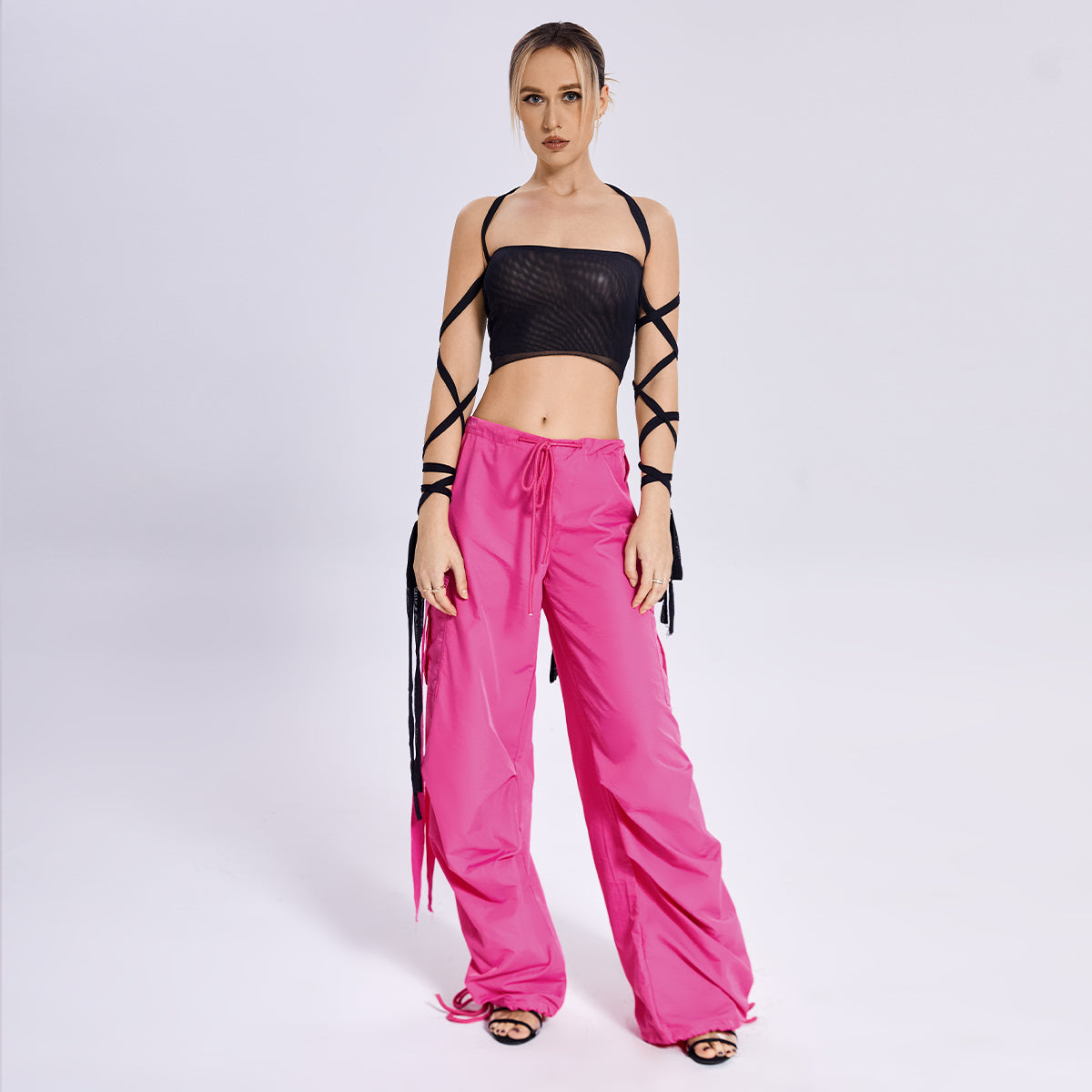 2023 New Style Womens Elastic Cross Arm Tank Top with Solid Color Straps - Shopthatapp.ca
