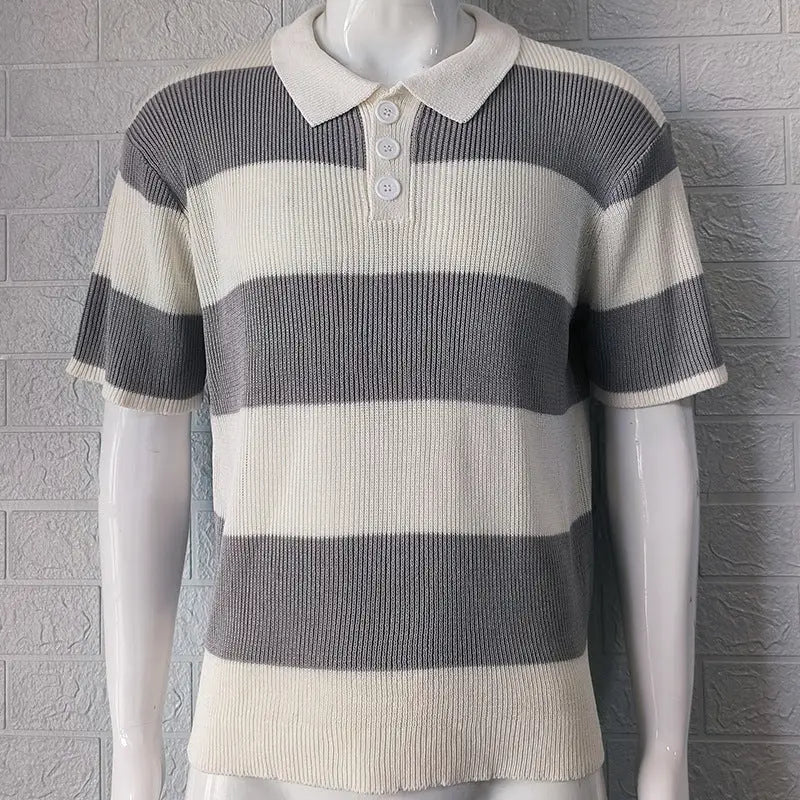 Mens Clothing Summer Fashion Lapel Sweater Short Sleeve Men Clothing Men Wears - Shopthatapp.ca