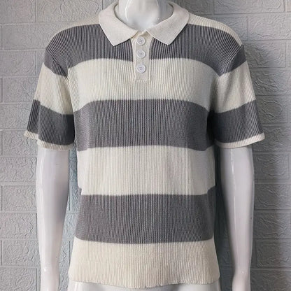Mens Clothing Summer Fashion Lapel Sweater Short Sleeve Men Clothing Men Wears - Shopthatapp.ca