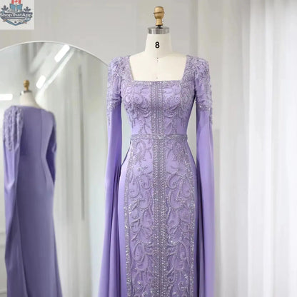 Elegant Threads evening kaftan gown with cape sleeves, perfect for elegant occasions, featuring flowing fabric and intricate details.