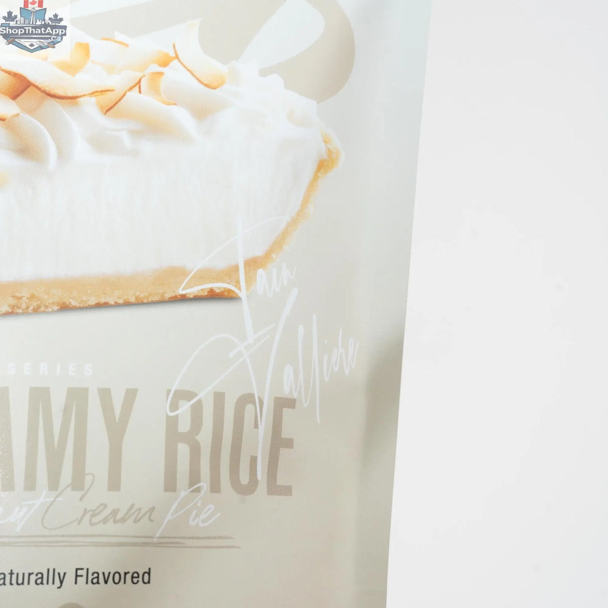 Cream of Rice coconut cream pie flavor by Elev8, featuring a bowl of creamy rice pudding with coconut topping.