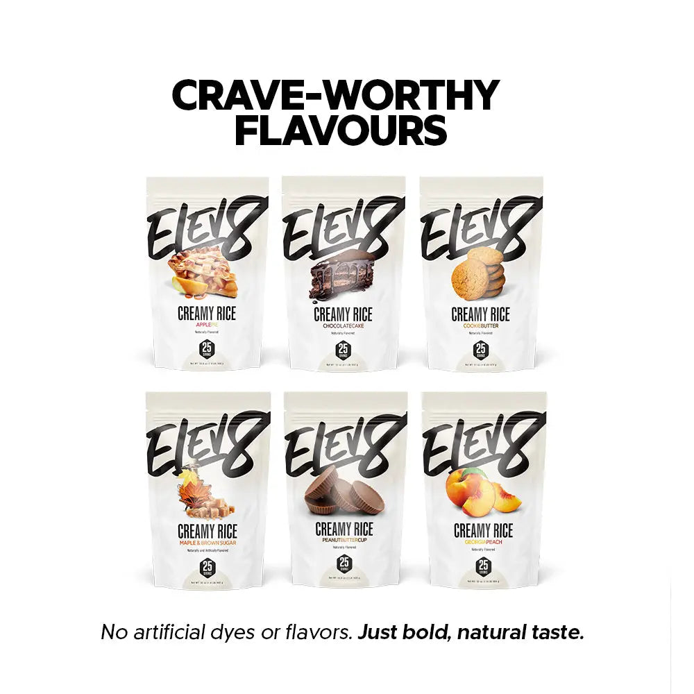 Cream of Rice cookie butter from Elev8, creamy spread with cookie flavor, shown in a jar with a spoon.
