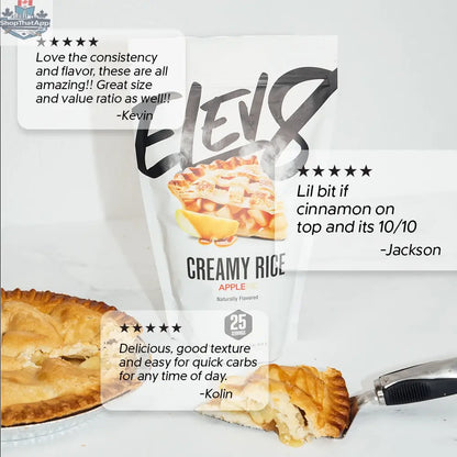 Cream of Rice breakfast dish by Elev8 featuring a slice of homemade apple pie dessert with fresh apples and cinnamon.