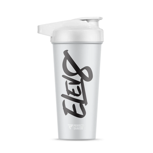 Elev8 Activ shaker bottle for mixing drinks and staying hydrated, featuring a sleek design and secure lid for on-the-go use.