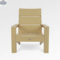 Enclover Acacia Muskoka chair with modern design, oak finish, and Sunbrella cushions for outdoor comfort.