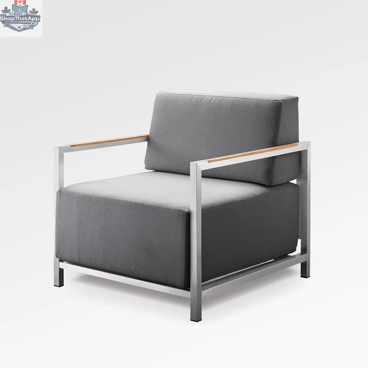 Enclover Acacia lounge chair with Sunbrella® cushions, showcasing a stylish outdoor chair with comfortable padding and modern design.