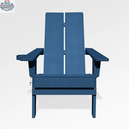 Enclover modern Adirondack folding chair with a stylish 2-panel design, featuring a comfortable and convenient outdoor seating option.