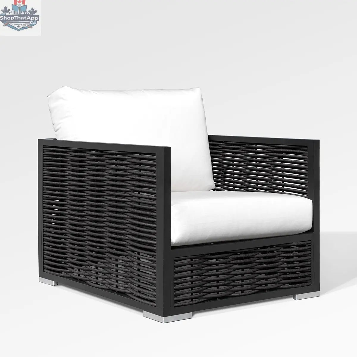Enclover Chestnut Club Chair with Sunbrella® cushions, featuring a stylish design and comfortable seating for living spaces.