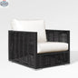 Enclover Chestnut Club Chair with Sunbrella® cushions, featuring a cozy, plush seating area and stylish design for outdoor or indoor use.