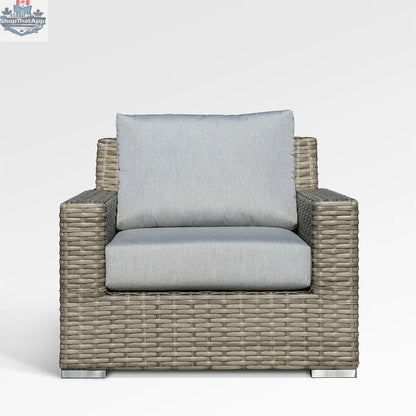 Enclover Jasmine Club Chair with Sunbrella® Canvas Granite cushions, featuring a stylish design and comfortable seating.