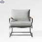 Enclover Acacia outdoor club chair with Sunbrella canvas granite cushions, stylish and comfortable for elegant outdoor relaxation.
