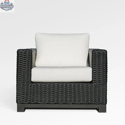 Enclover Trillium lounge chair with Sunbrella cushions, featuring a modern design and comfortable seating.