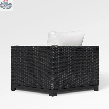 Enclover Trillium lounge chair with Sunbrella cushions, featuring a modern design and comfortable seating for outdoor or indoor use.