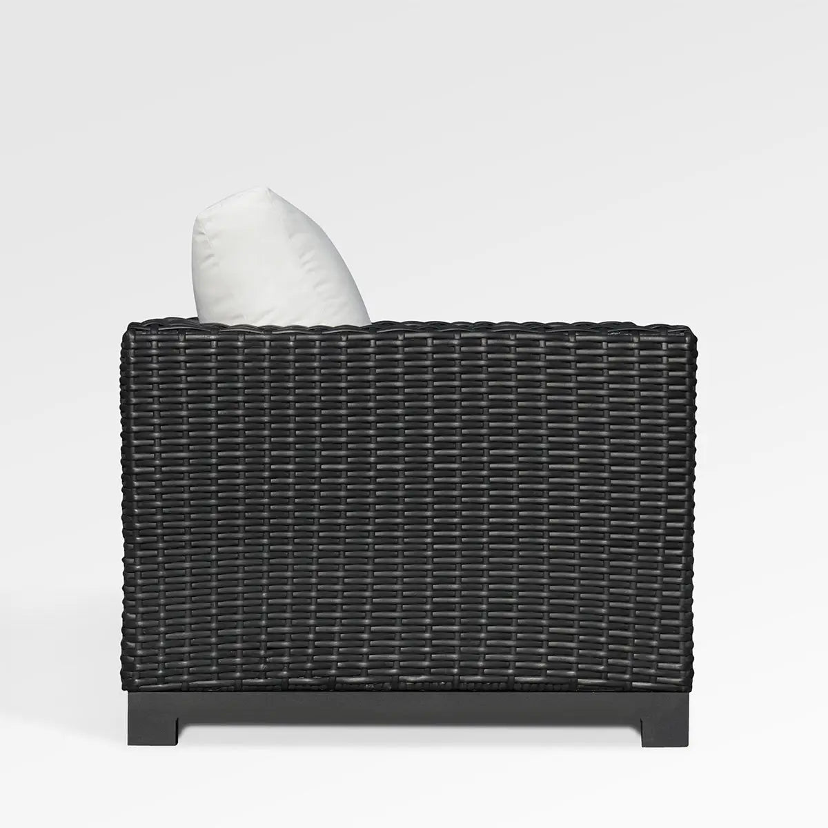 Enclover Trillium lounge chair with Sunbrella® white canvas cushions, featuring a modern design and comfortable seating.